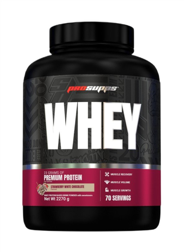 ProSupps Whey baltymų milteliai, braškių baltasis šokoladas, 2270 g