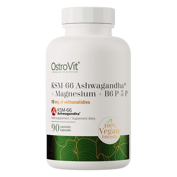 OstroVit KSM-66 Ashwagandha + Magnesium + B6 P-5-P - 90 kapselia