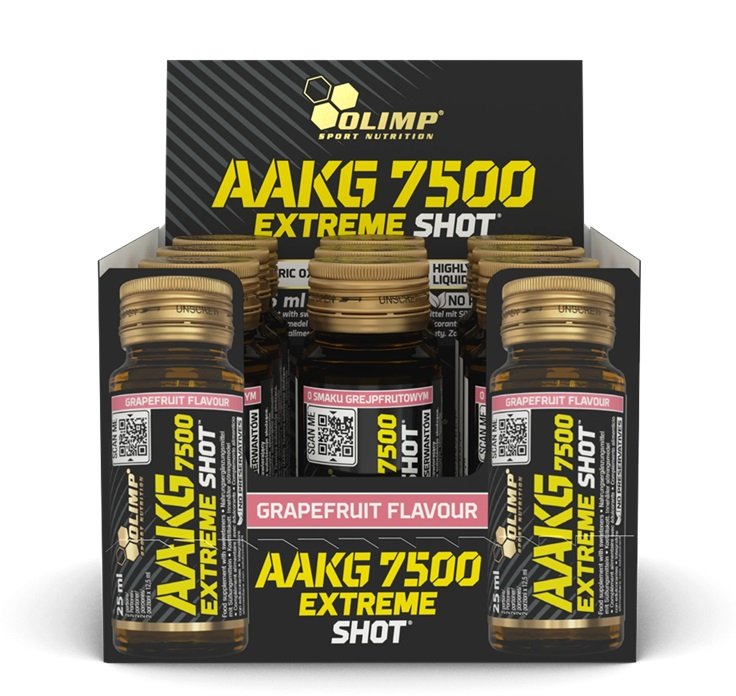 Olimp Nutrition AAKG 7500 Extreme Shot, greippi (EAN 5901330098802) - 9 x 25 ml.