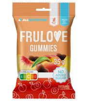 Allnutrition Frulove Gummies persikai skanėstas, be pridėto cukraus