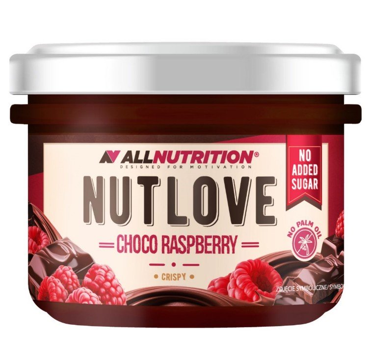 Allnutrition Nutlove, Choco Raspberry Crispy – 200 g, sveikas užkandis