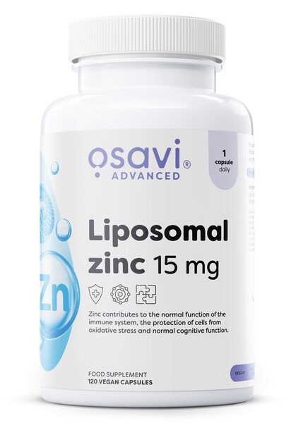 Liposominis cinko papildas, 15 mg, vegan kapsulės
