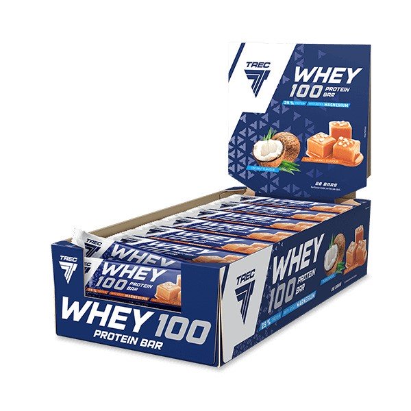 Trec Nutrition Whey 100 baltymų batonėlis, sūrus karamelė, 28 vnt., maisto papildas