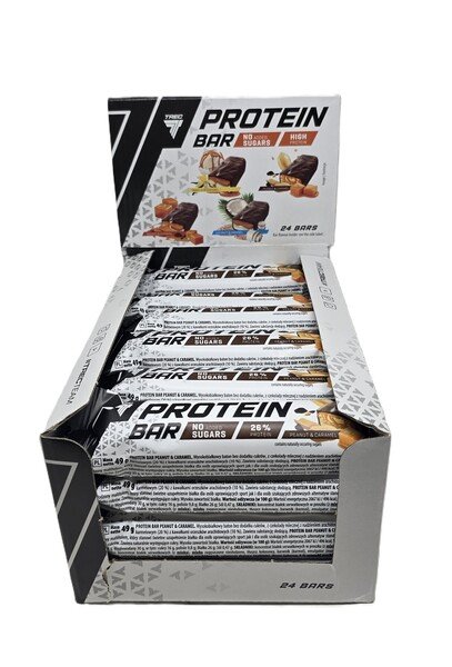 Trec Nutrition baltymų batonėliai, žemės riešutų ir karamelės skonis, 24 vnt.