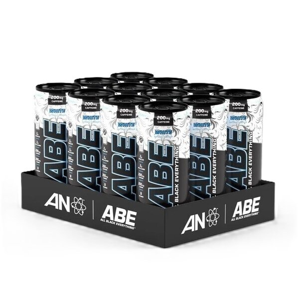 Applied Nutrition ABE Energy + Performance -tölkit, valkoiset - 12 x 330 ml.