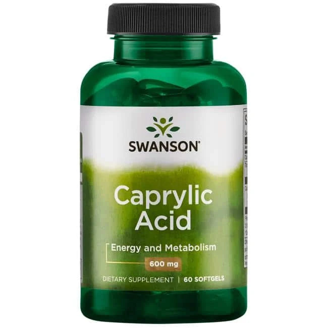 Swanson kapryylihappo 600 mg - 60 pehmeää kapselia
